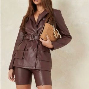 Chocolate suit - blazer and shorts